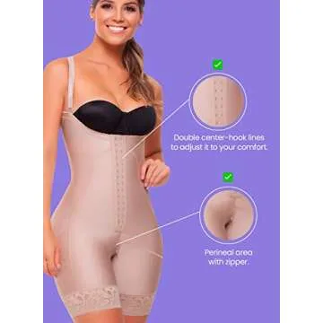 Fajitex Fajas Colombianas Reductoras y Moldeadoras Strapless Bi-Directional Medium Compression Garments 011541 (Beige, Medium)