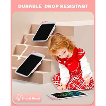 bravokids 10inch LCD Writing Tablet for Kids, Colorful Toddlers Toys Drawing Board, Educational GirlsToys, Unicorn Doodle Board Toys for 2 3 4 5 6 7 8 Year Old, Boys Birthday Christmas Gifts