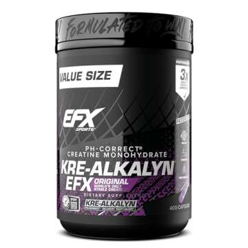 EFX Sports Kre-Alkalyn EFX | pH Correct Creatine Monohydrate Supplement | Strength, Muscle Growth & ...