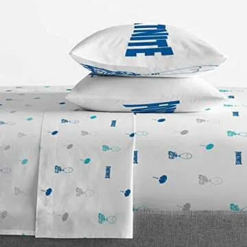 Jay Franco Fortnite Battle Bus 7 Piece Queen Bed Set - Includes Reversible Comforter & Sheet Set Bedding - Super Soft Fade Resistant Microfiber (Official Fortnite Product)