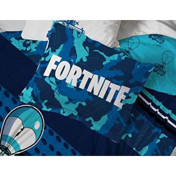 Jay Franco Fortnite Battle Bus 7 Piece Queen Bed Set - Includes Reversible Comforter & Sheet Set Bedding - Super Soft Fade Resistant Microfiber (Official Fortnite Product)