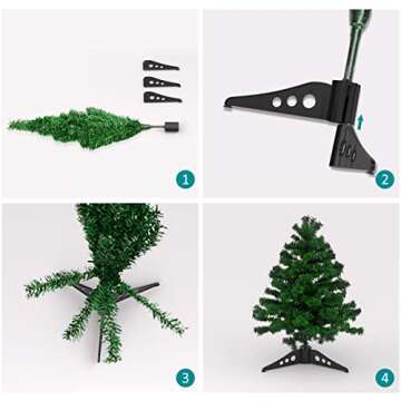 20 Inch Mini Tabletop Christmas Tree with Lights and Ornaments