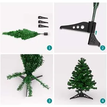 20 Inch Mini Tabletop Christmas Tree with Lights and Ornaments