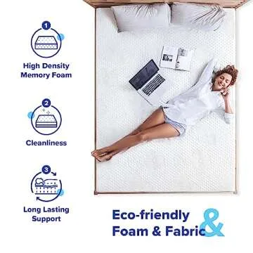 Olee Sleep King Mattress, 10 Inch Gel Memory Foam Mattress, Gel Infused for Comfort and Pressure Relief, CertiPUR-US Certified, Bed-in-a-Box, Medium Firm, Grey, King Size