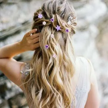 YISSION Mini Purple Rhinestone Hair Clips for Girls & Women