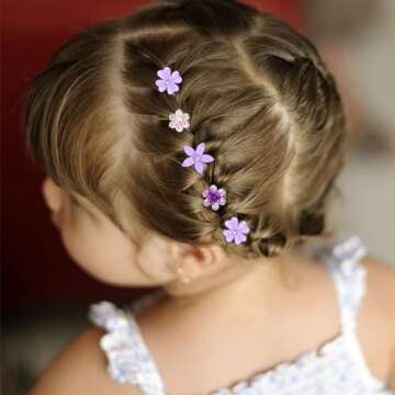 YISSION Mini Purple Rhinestone Hair Clips for Girls & Women