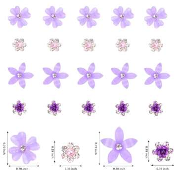 YISSION Mini Purple Rhinestone Hair Clips for Girls & Women