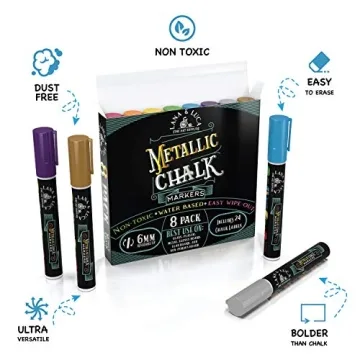Vibrant LANA & LUCA Metallic Chalk Markers - 8 Pack