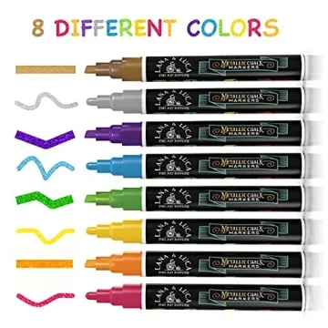 Vibrant LANA & LUCA Metallic Chalk Markers - 8 Pack