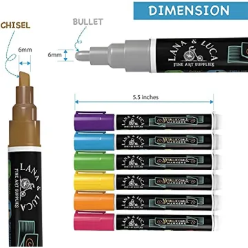 Vibrant LANA & LUCA Metallic Chalk Markers - 8 Pack