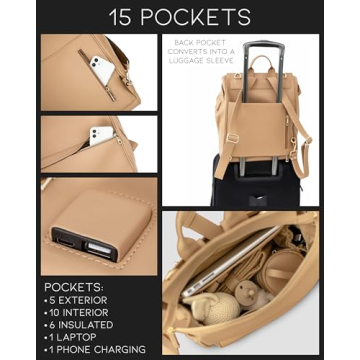 MIA + SOPHIA Chic Diaper Bag with USB Charging Port