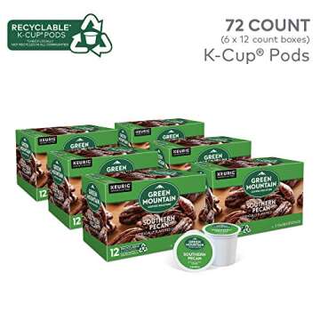 Green Mountain Coffee Roasters Southern Pecan Keurig Single-Serve K-Cup pods, Light Roast Coffee, 72 Count