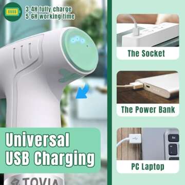 T TOVIA 1L Electric Plant Mister Spray Bottle for Indoor/Outdoor Plants, Electric Watering Can with Adjustable Copper Spout, Automatic Plant Watering Devices, for Hair, Cleaning Home, Gardening