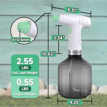 T TOVIA 1L Electric Plant Mister Spray Bottle for Indoor/Outdoor Plants, Electric Watering Can with Adjustable Copper Spout, Automatic Plant Watering Devices, for Hair, Cleaning Home, Gardening