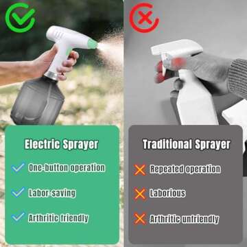 T TOVIA 1L Electric Plant Mister Spray Bottle for Indoor/Outdoor Plants, Electric Watering Can with Adjustable Copper Spout, Automatic Plant Watering Devices, for Hair, Cleaning Home, Gardening