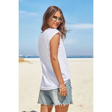 Womens Cap Sleeve V Neck T-Shirt Casual Loose Fit Basic Tshirts Tops
