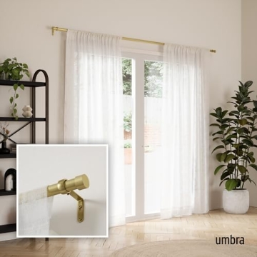Umbra Cappa Gold Adjustable Curtain Rod with Finials