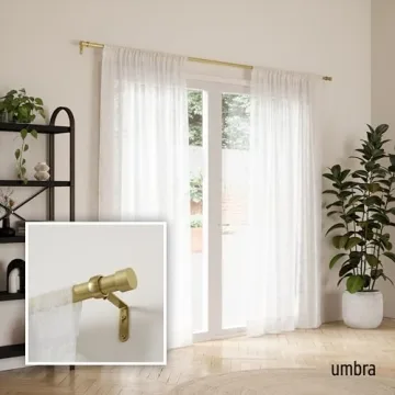 Umbra Cappa Gold Adjustable Curtain Rod with Finials