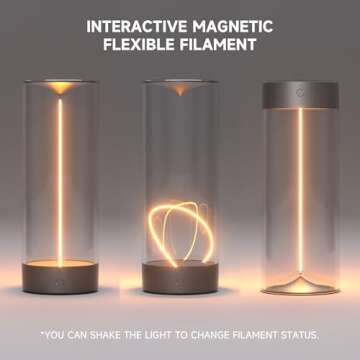 AUGE LIGHT Minimalist Desk Lamp Cordless Table Lamps LED Rechargeable Modern Nightstand Lights Dimma...