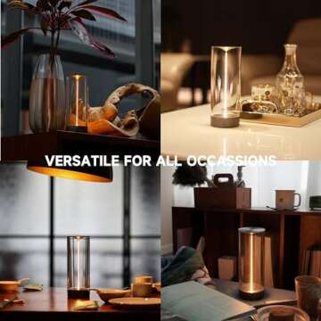 AUGE LIGHT Minimalist Desk Lamp Cordless Table Lamps LED Rechargeable Modern Nightstand Lights Dimmable with 3 Levels for Gaming, Home Office, Bedroom, Living Room, Kitchen, Bar, Restaurant