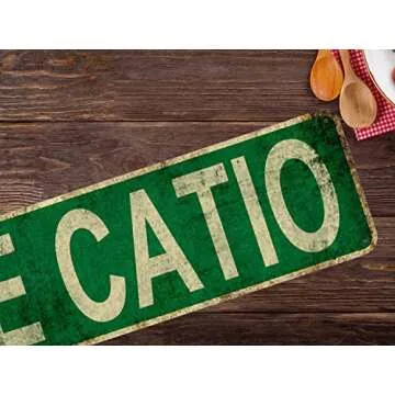 The Catio Slim Tin Sign Street Funny Metal Sign Wall Decor for Bedroom Farm Home Bar Garage Man Cave Wall Art Gift 4" by 16"