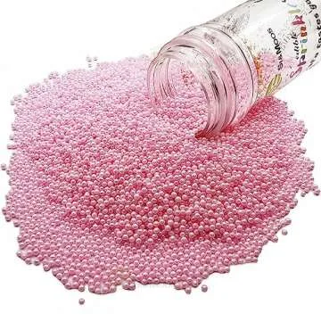 Pink Nonpareils Edible Pearls for Cake Decorating