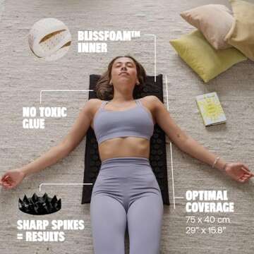 ShaktiMat Acupressure Mat Original Level, Organic Cotton GOTS Certified, HSA/FSA Eligible, Ethically Handcrafted in India, Sustainable and Durable. (Blissfoam - Shakti Black, Level 2)