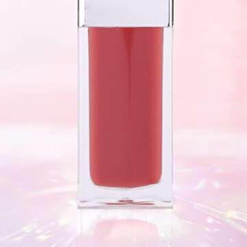 FANXITON 2 Pack Lip Oil Hydrating and Tinted Lip Balm Plumper Clear for Makeup, Non-sticky, Revitalizing, Cherry Pink and Sexy Red