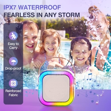 Portable Karaoke System with Wireless Mics & Lights