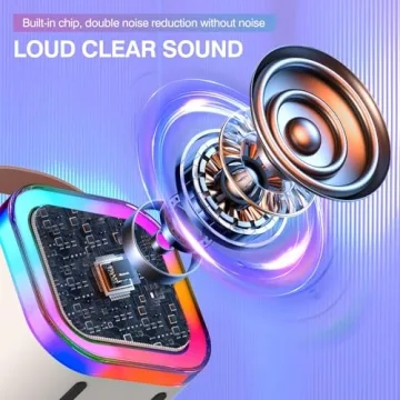 Portable Karaoke System with Wireless Mics & Lights