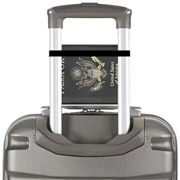 HOTCOOL Passport and Vaccine Card Holder Combo Leather RFID Blocking Wallet with Elastic Strap Travel Cover Case for Passport, with USA CDC Vaccination Card Slot, with Pen, Gold Black