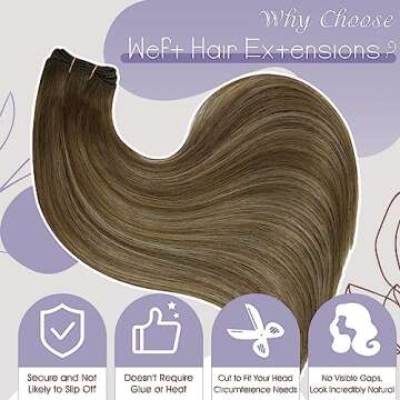 Full Shine Weft Hair Extensions Sew In Human Hair For Thin Hair Balayage Hair Extensions Sew In Real...