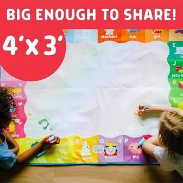 Chuckle & Roar - Doodle Mat - Water Color Fun - Mess Free Arts and Crafts - Great for Toddlers