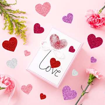 Glitter Heart Stickers Foam Heart Shaped Self Adhesive Stickers or Valentine's Day Craft 500Pcs