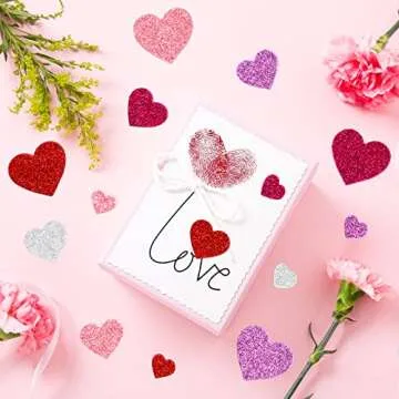 Glitter Heart Stickers Foam Heart Shaped Self Adhesive Stickers or Valentine's Day Craft 500Pcs