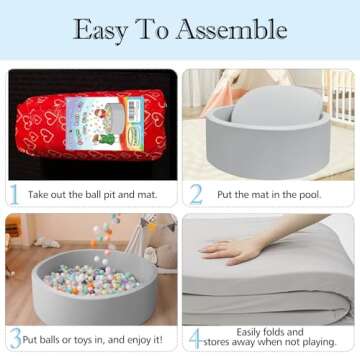 SHJADE Ball Pit for Toddlers, 35.4"x 11.8" Foam Ball Pits, Indoor Soft Round Baby Playpen for Children, Ideal Gift for Toddlers, Pink, (Balls not Included)