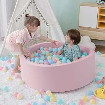 SHJADE Ball Pit for Toddlers in Pink - Soft Playpen