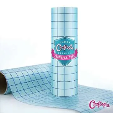 Craftopia Transfer Tape for Permanent Vinyl | 12"x12' Clear | Transfer Tape for Vinyl Roll with Blue Alignment Grid, Perfect for cricut Paper Cameo Silhouette - Premium Quality (Made in USA)