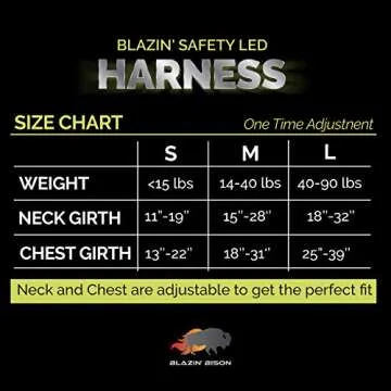 BLAZIN Safety Light Up Dog Harness - See Your Dog from 1000 Feet Away - USB Rechargeable, Waterproof, Lightweight, Adjustable - 8 LED Colors and 6 Flashing Modes - Up to 15 Hour Runtime (Large)