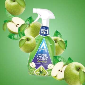 Astonish Apple Burst Household Cleaner - Shower Curtain, Shower Door, Bathroom Tiles - Hard Water Stains, Rust & Calcium Bathroom Cleaner - No Scrub, Cruelty Free Cleaning Supplies, 750ml Spray Bottle