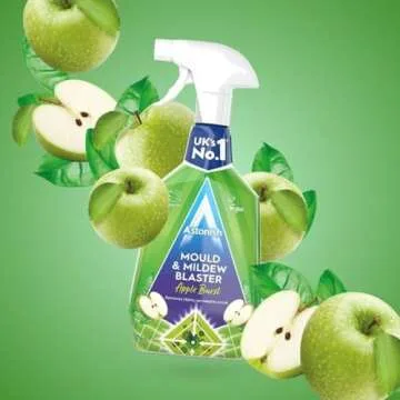 Astonish Apple Burst Household Cleaner - Shower Curtain, Shower Door, Bathroom Tiles - Hard Water Stains, Rust & Calcium Bathroom Cleaner - No Scrub, Cruelty Free Cleaning Supplies, 750ml Spray Bottle