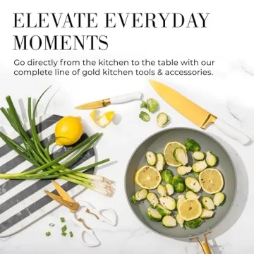 Gold Knife Set with Block Self-Sharpening – 14-Piece Kitchen Knives