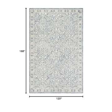 SAFAVIEH Micro-Loop Area Rug - 10' x 14', Blue & Ivory, Handmade Wool Rug for High Traffic Areas