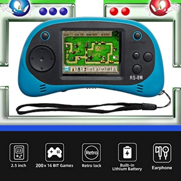 RS-8M Handheld Game Console - 220 Non-Violent Games, Blue