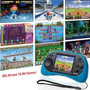 RS-8M Handheld Game Console - 220 Non-Violent Games, Blue
