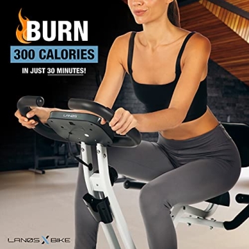 LANOS Home Exercise Bike - 2 in 1 Foldable & Quiet