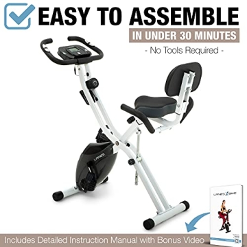 LANOS Home Exercise Bike - 2 in 1 Foldable & Quiet