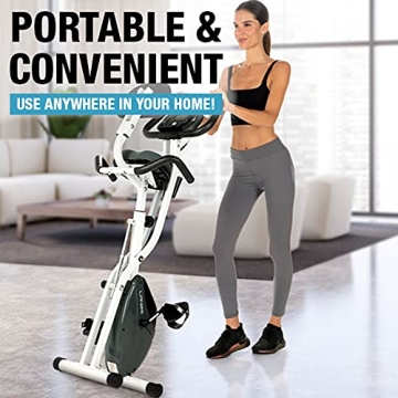 LANOS Home Exercise Bike - 2 in 1 Foldable & Quiet