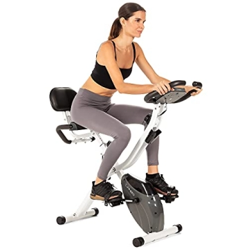 LANOS Home Exercise Bike - 2 in 1 Foldable & Quiet