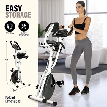 LANOS Home Exercise Bike - 2 in 1 Foldable & Quiet